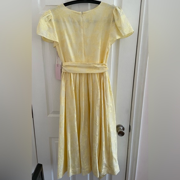 NWT Rachel Parcell Yellow Gingham Lace Dress Size Small - Picture 4 of 9